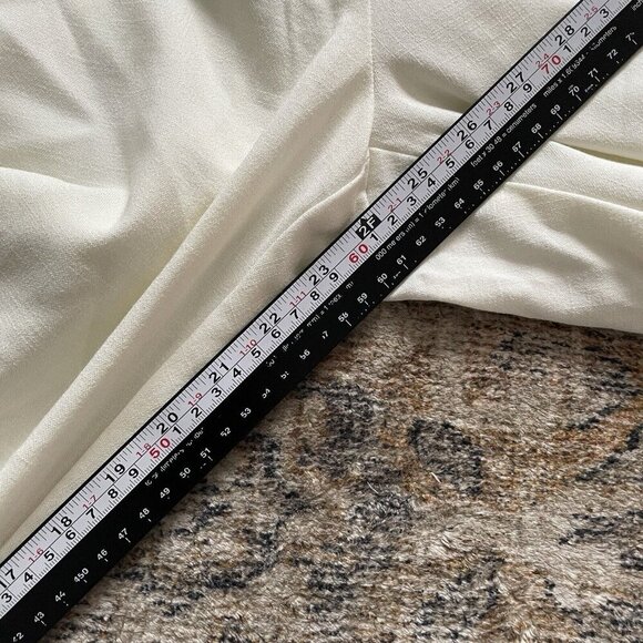 DREW Nylon Rayon Wide Leg Pant Womens Sz L Ivory Chic Pull On Beach Boho Minimal - Picture 7 of 10